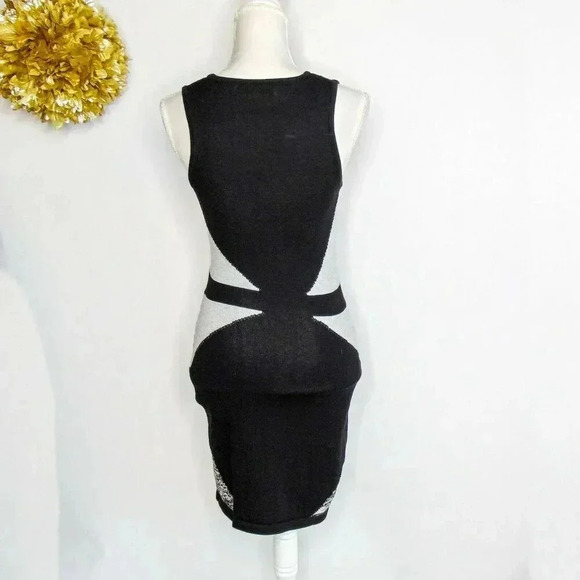 Trina Turk Womens Deirdre Mini Sweater Dress Gray Black Geometric Space Dye S - Picture 2 of 6